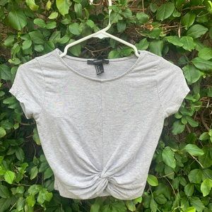Forever 21 grey twist crop top